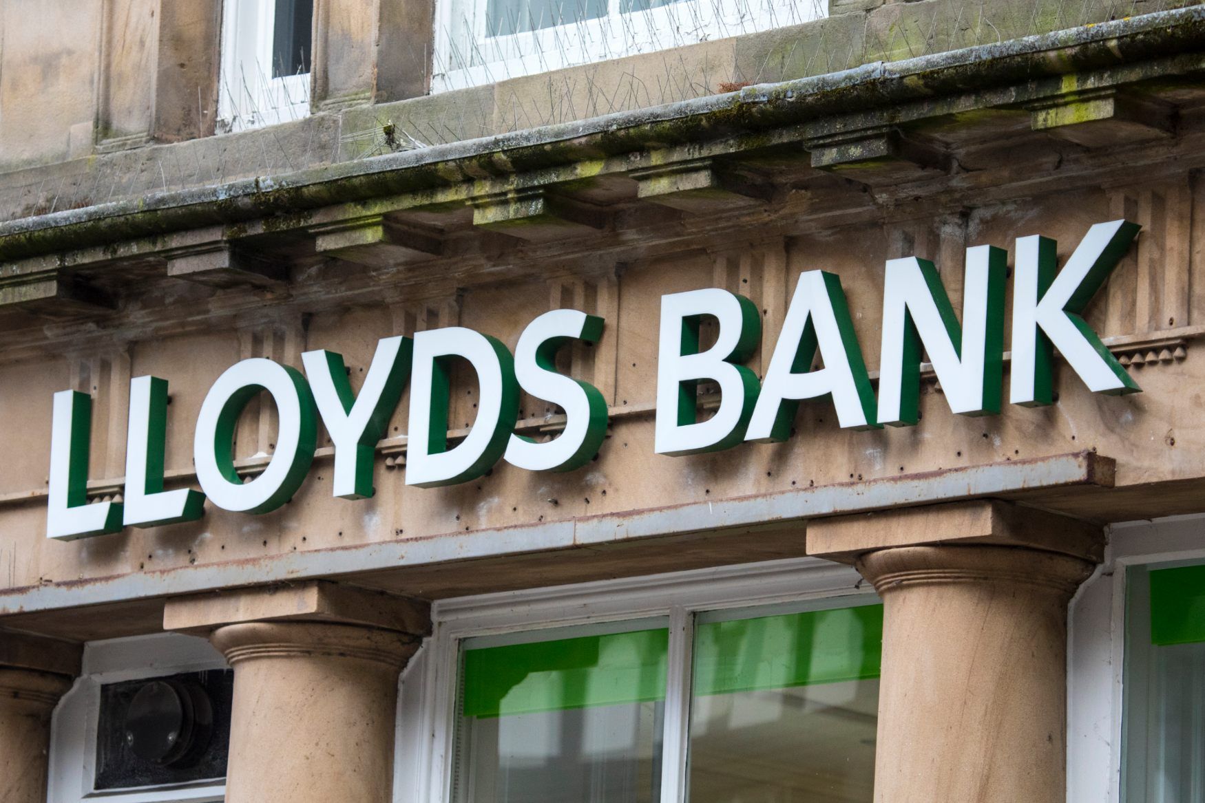 Lloyds Bank sign above door