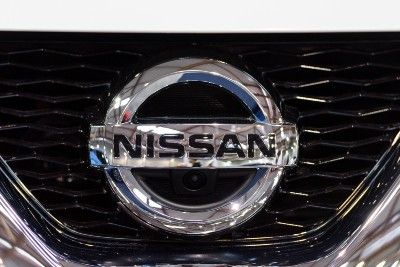 Nissan logo on vehicle grill