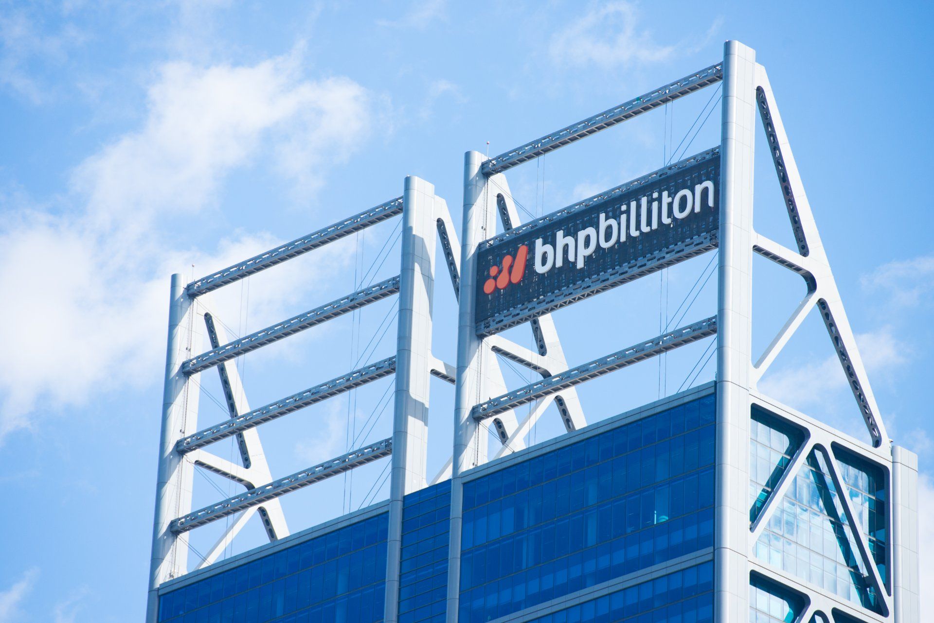 BHP Billiton sign on top of office building