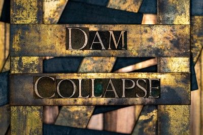 Dam collapse sign graphic - BHP