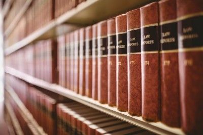 Law books on shelf - BPP university
