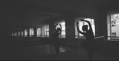 Black-and-white image of ballet dancer in studio - Argyll