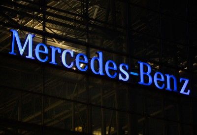 Mercedes-Benz sign on building - emissions scandal