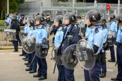 Police at Hong Kong protest in June 2019 - police brutality