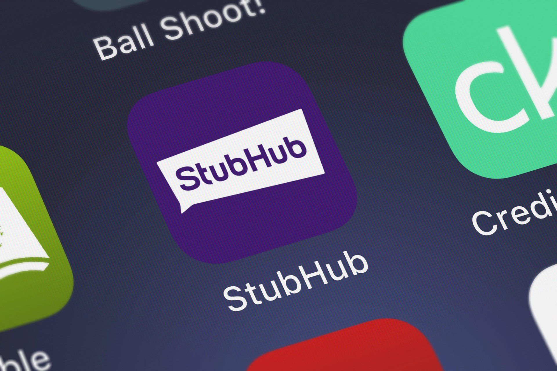 Screen shows StubHub app