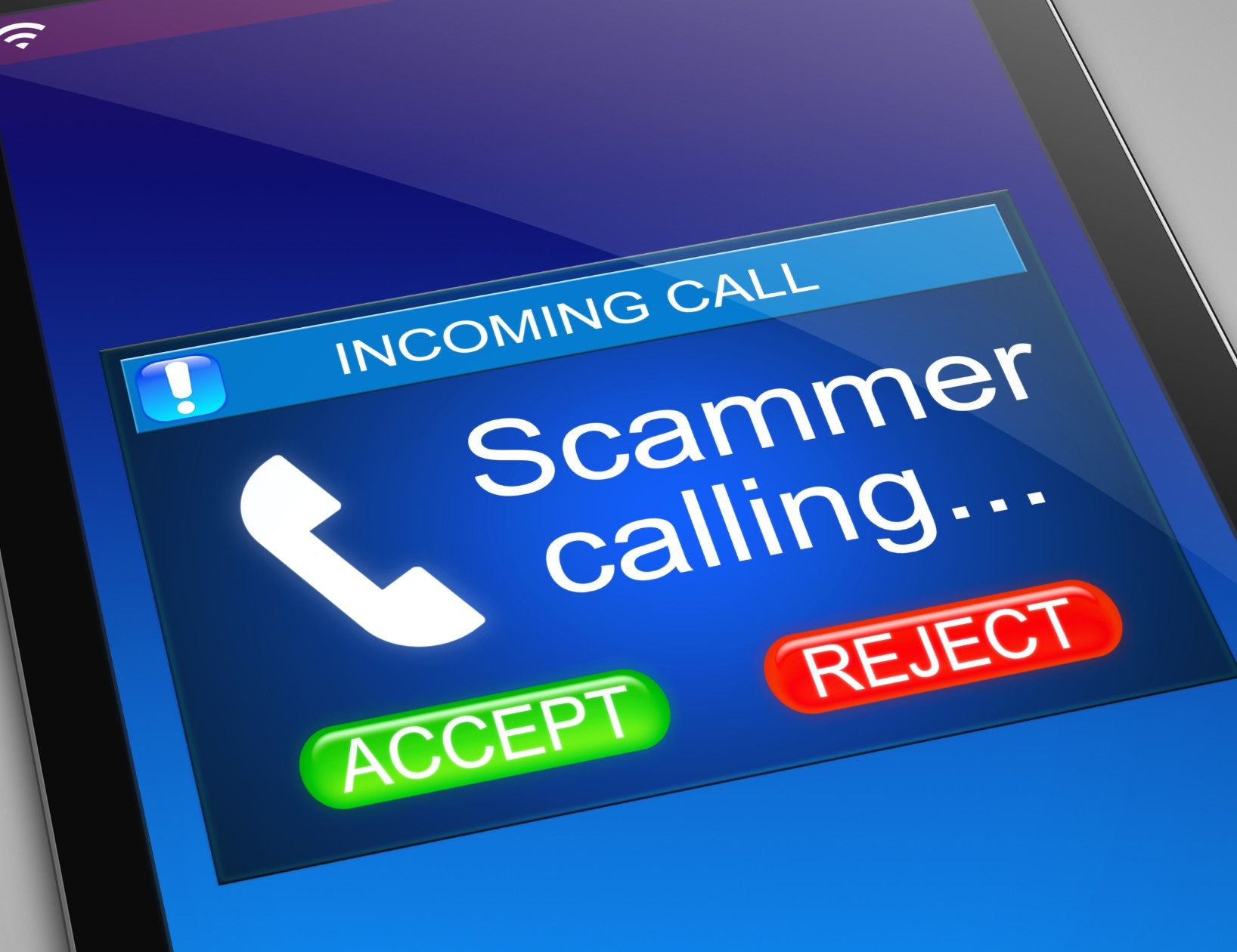 Smartphone screen shows incoming call from scammer - pension scams