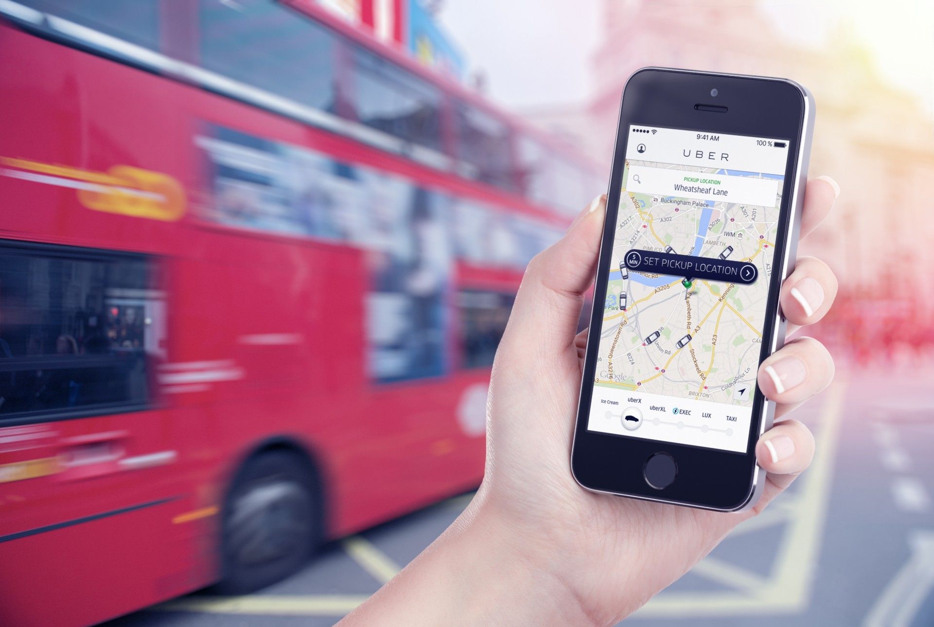 An person uses Uber in London - london licence