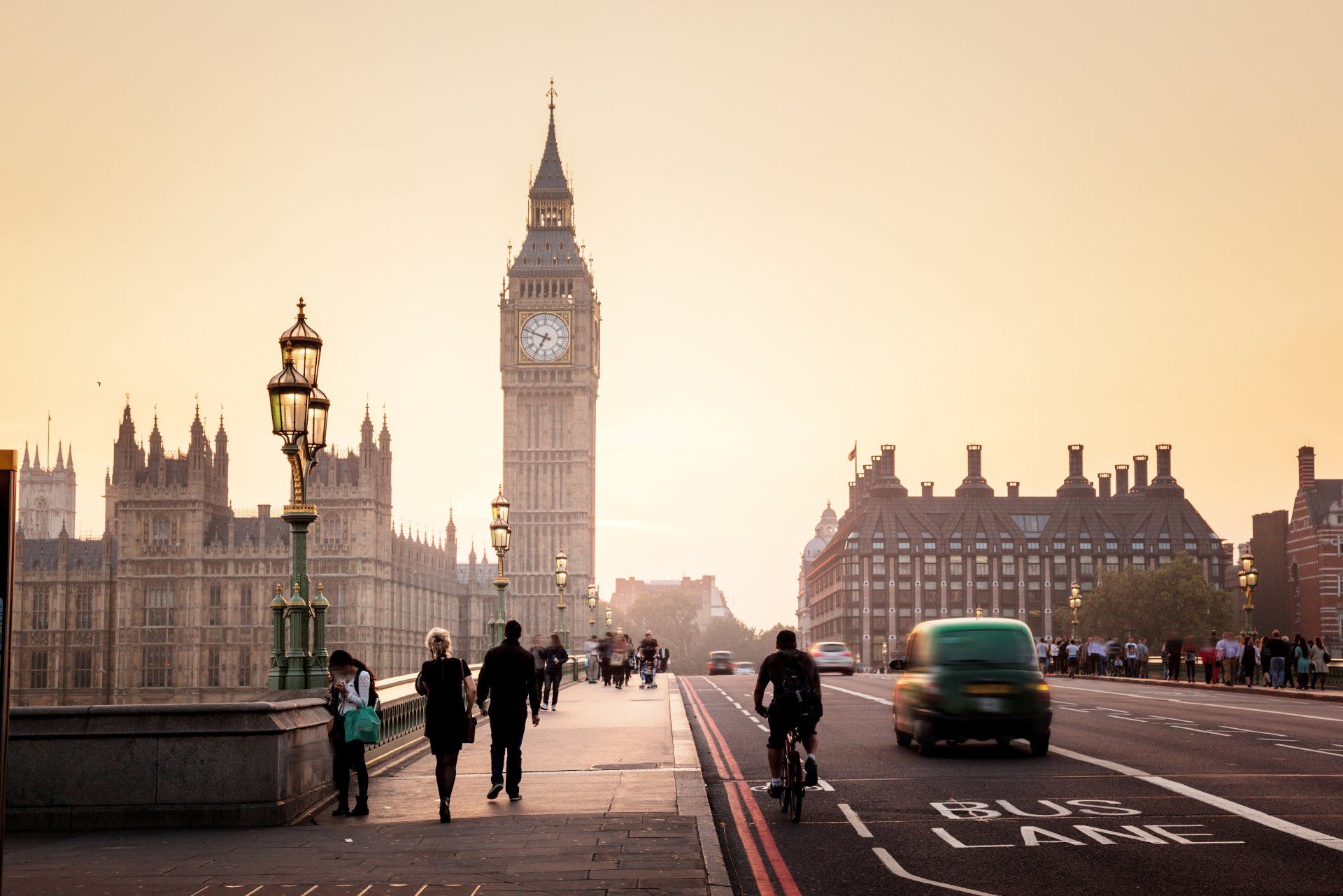 Westminster Bridge in London at sunset - windrush compensation scheme