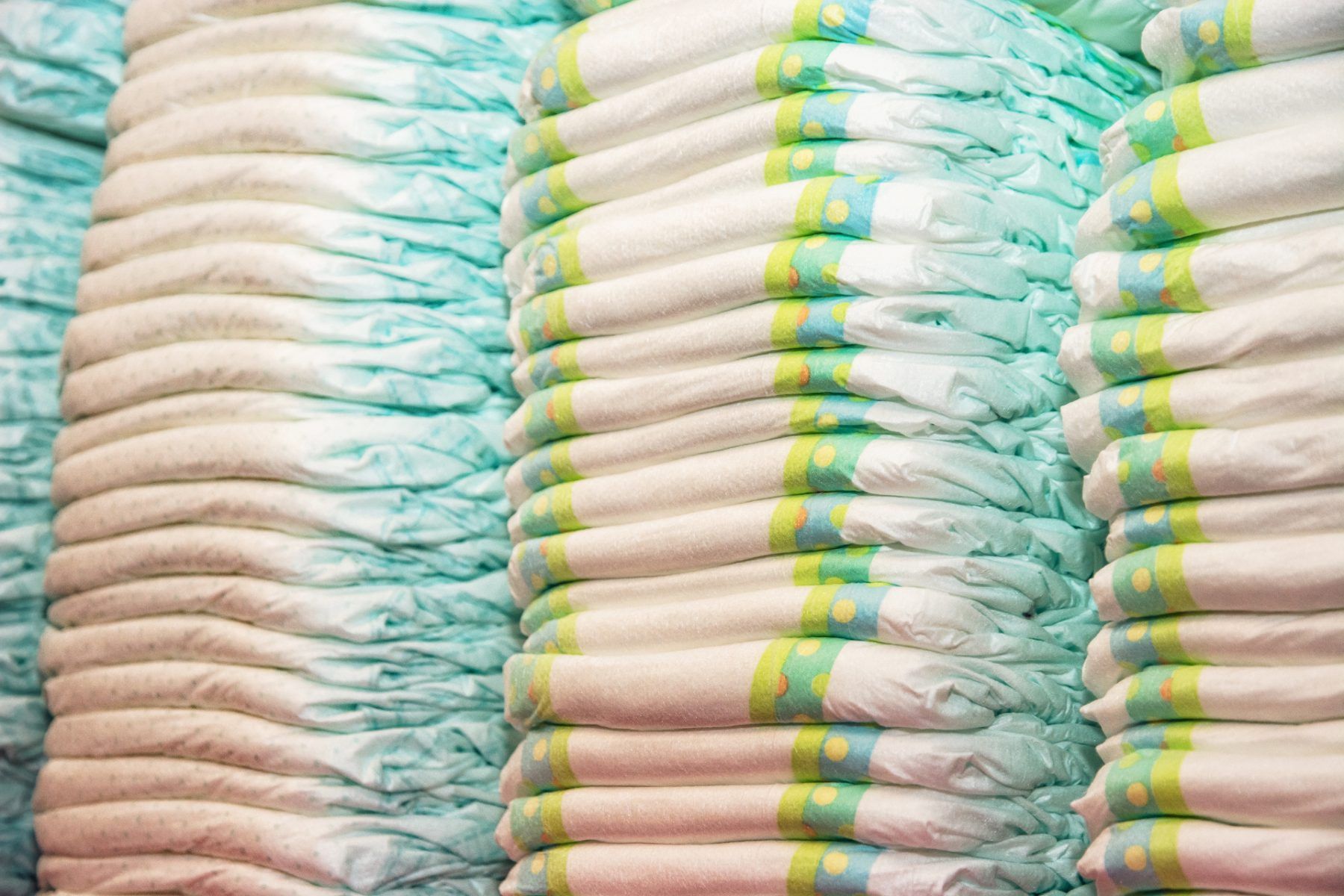 Stacks of diapers - Aldi nappies