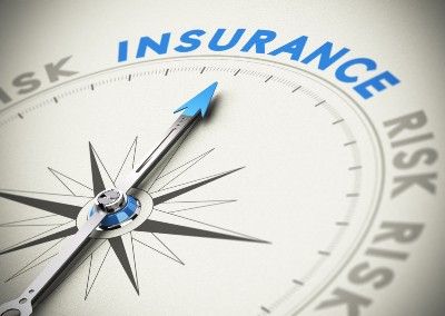 Compass points to "insurance" in blue 