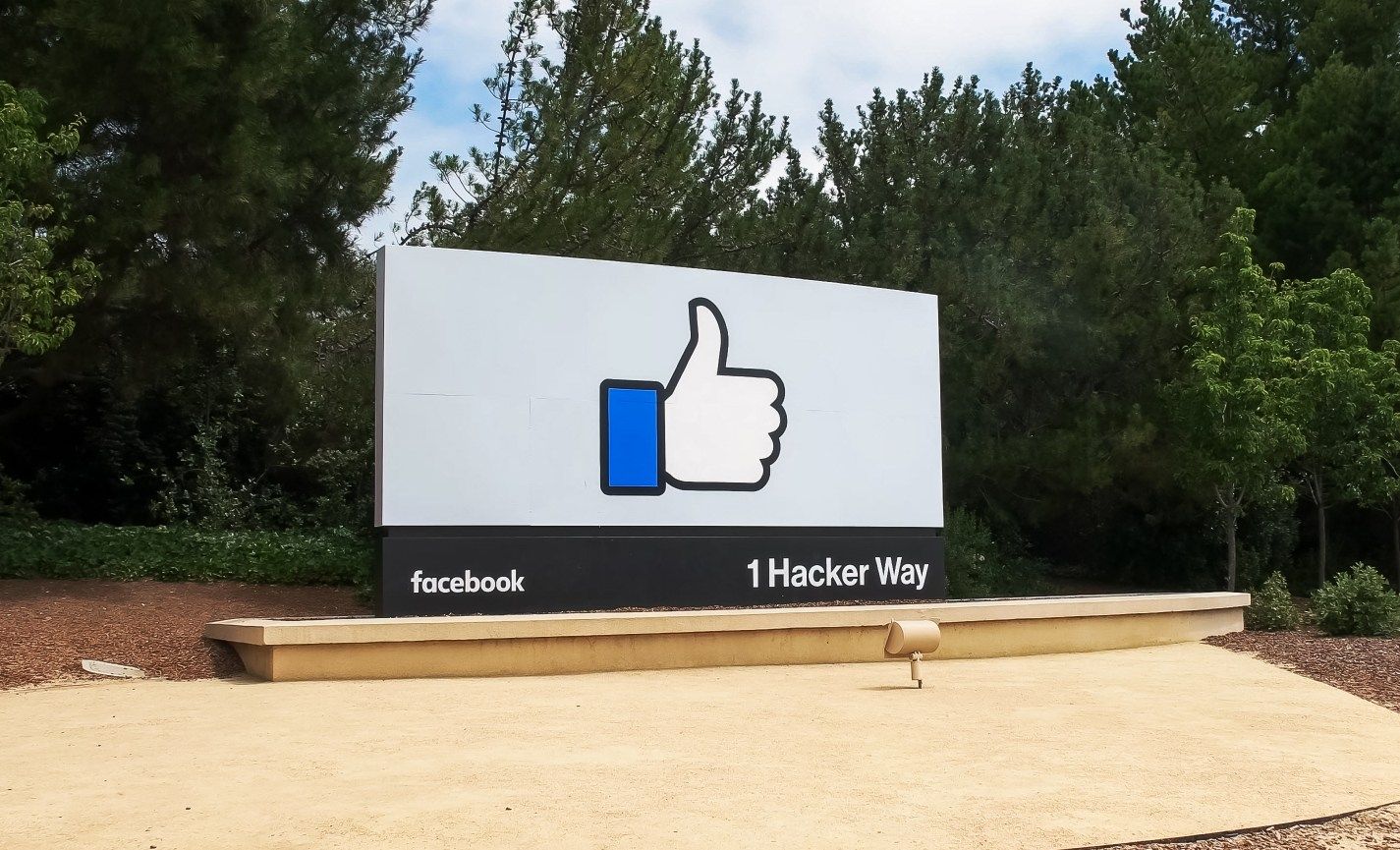 Sign outside Facebook corporate headquarters - Cambridge Analytica
