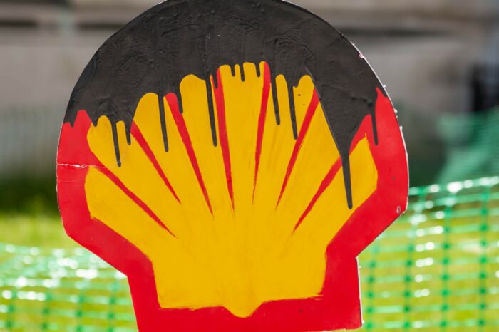 Oil on Shell Oil Company logo