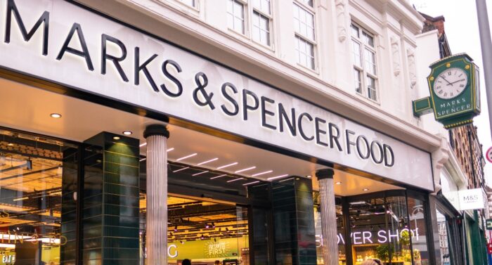 Marks & Spencer Food store in Clapham- local food branch of the major British high street retailer and brand.
