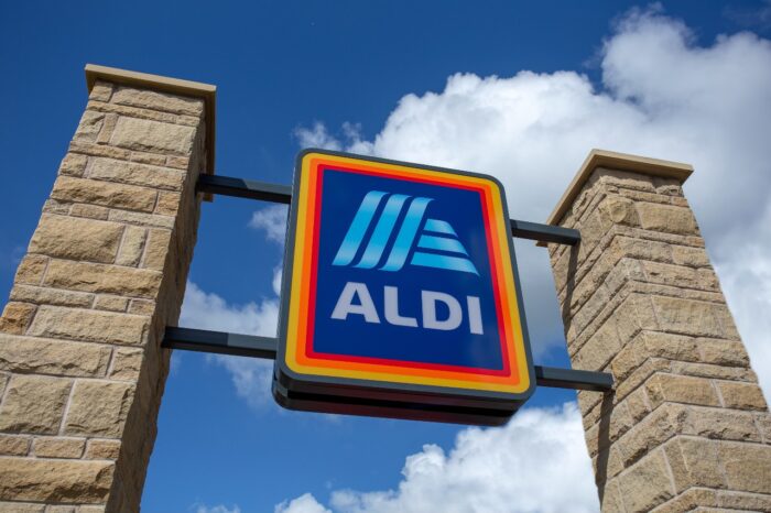 Commercial sign of ALDI store