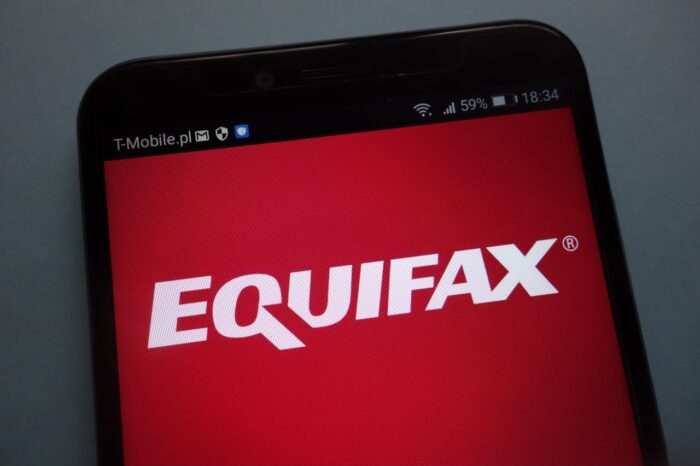 Equifax logo on a smartphone