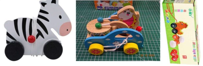 Pull along zebra toy, Pull along car toy, and Wooden ‘Hen Lays Eggs’ pull along toy all recalled in UK.