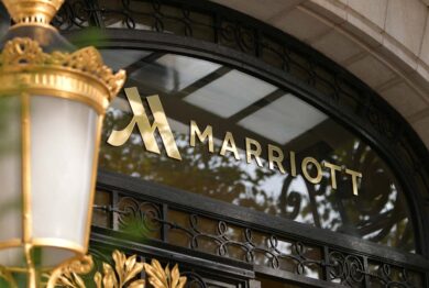Close up of Marriott signage, representing the Delta and Marriott lawsuit.