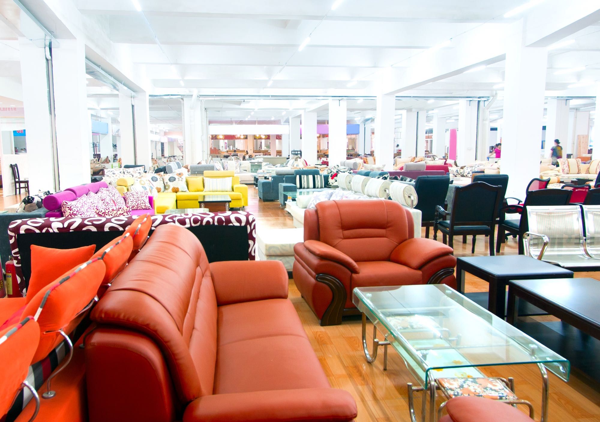 Furniture retailer showroom of products sold on credit