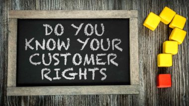 do you know your rights written on chalk board regarding information on how consumer law applies to businesses