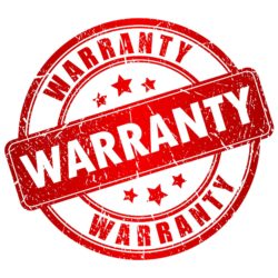 Red warranty stamp regarding the class action lawsuit filed against Sony over shipping costs covered under warranty 