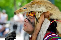 Indigenous man in ritual costume