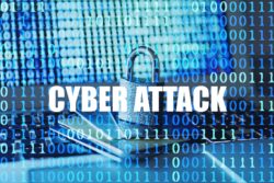 Cyber attack on blue background regarding the LifeLabs class action lawsuit Filed