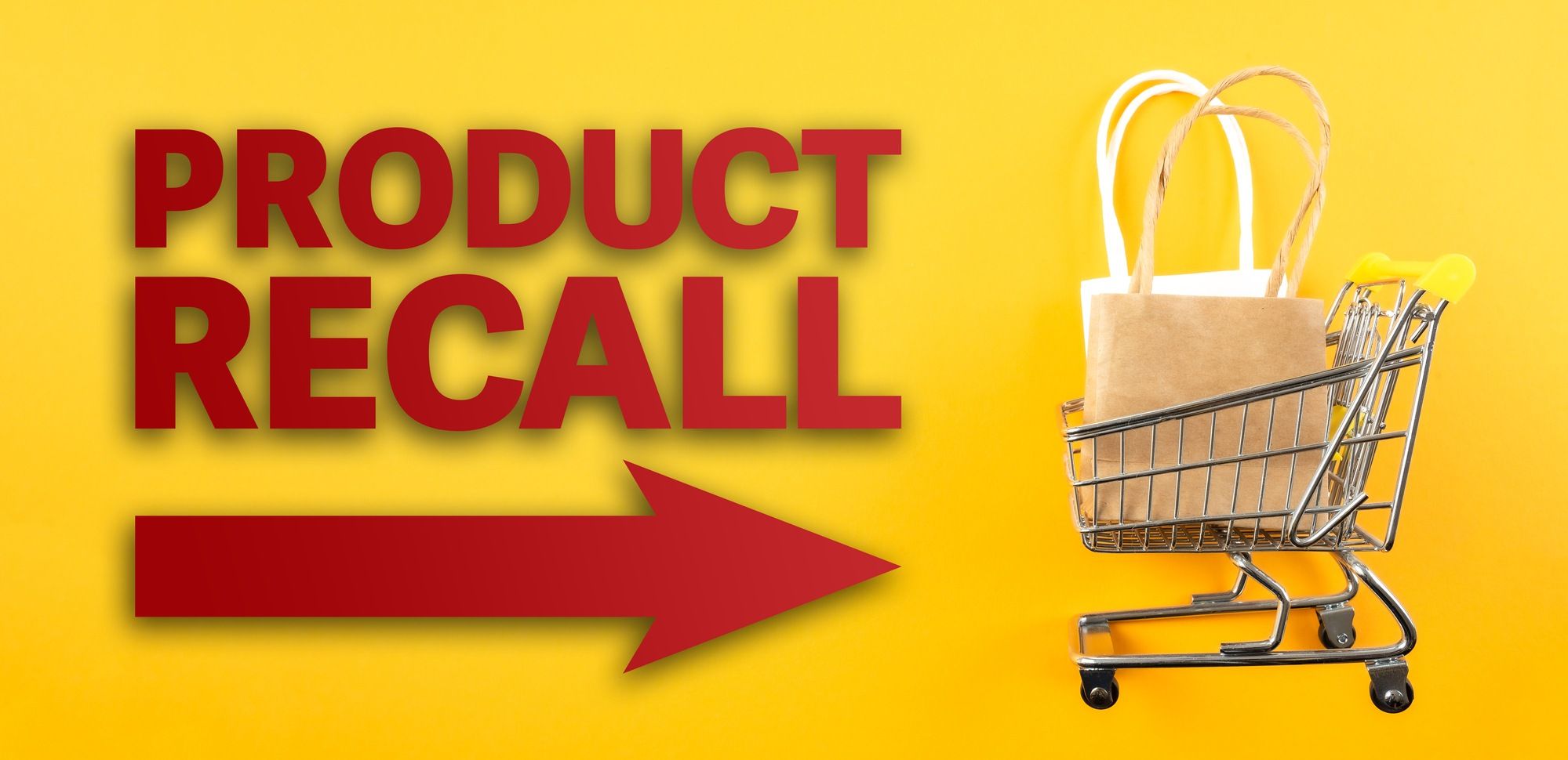 Product recall sign regarding the hazardous products being recalled