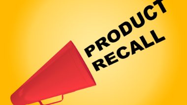 Product recall sign regarding Canada recalls over safety concerns