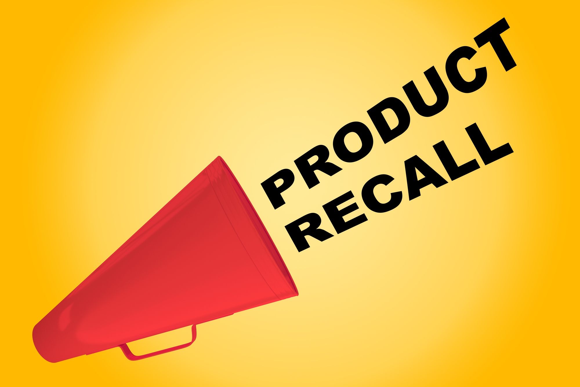 Product recall sign regarding Canada recalls over safety concerns