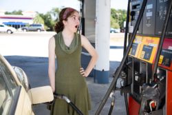 woman shocked at gas prices regardign the B.C> gas prices class action lawsuit filed