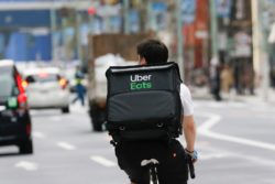 Uber eats bicyclist regarding the new contract Uber wants drivers to sign