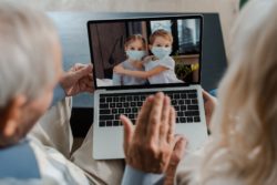 elderly couple on zoom with grandchildren mental health during covid-19
