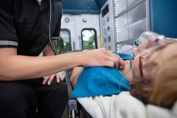 women in ambulance after covid-19 infection
