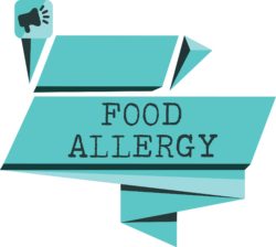 Food allergy sign regarding the consumer products recalled due to allergens