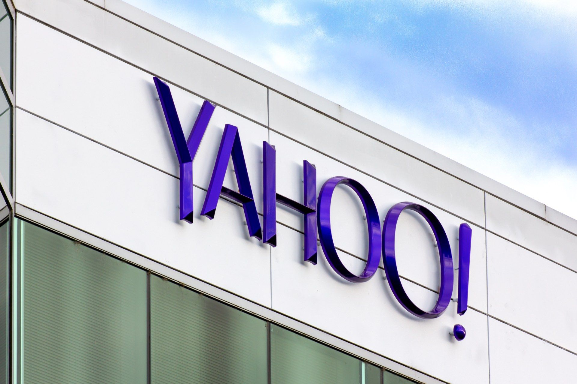 Yahoo! sign on corporate office building