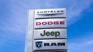 FCA sign as cars afflicted with defects regarding the Chrysler Pacifica Hybrid