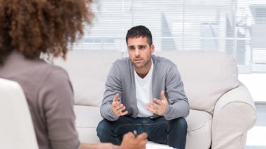 Therapist with patient regarding the mental illness class action lawsuit moving forward