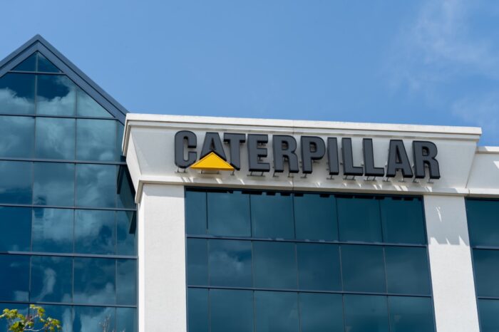 Close up of Caterpillar sign on the office building in Burlington, On, Canada - caterpillar class action, Caterpillar Diesel Engine