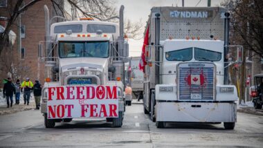 Ottawa Ontario Canada January 31 2022, Freedom not Fear Protest