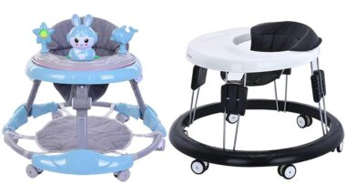 Interactive Baby Walker with Music and Adjustable Baby Walker with Easy Clean Tray
