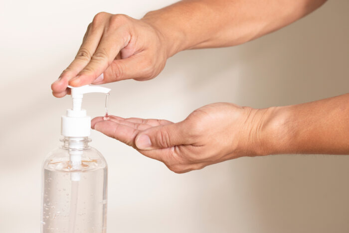 Using alcohol gel clean wash hand sanitizer anti virus bacteria dirty skin care.