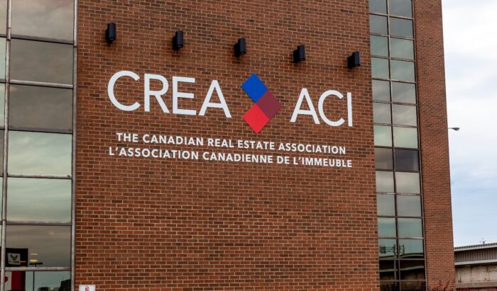 The Canadian Real Estate Association (CREA) sign at headquarters in Ottawa.