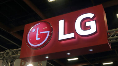 Close up of LG signage.