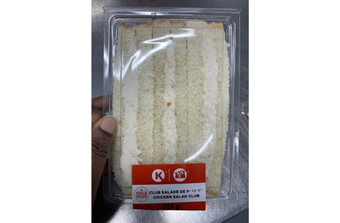 Product photo of recalled Circle K sandwich.