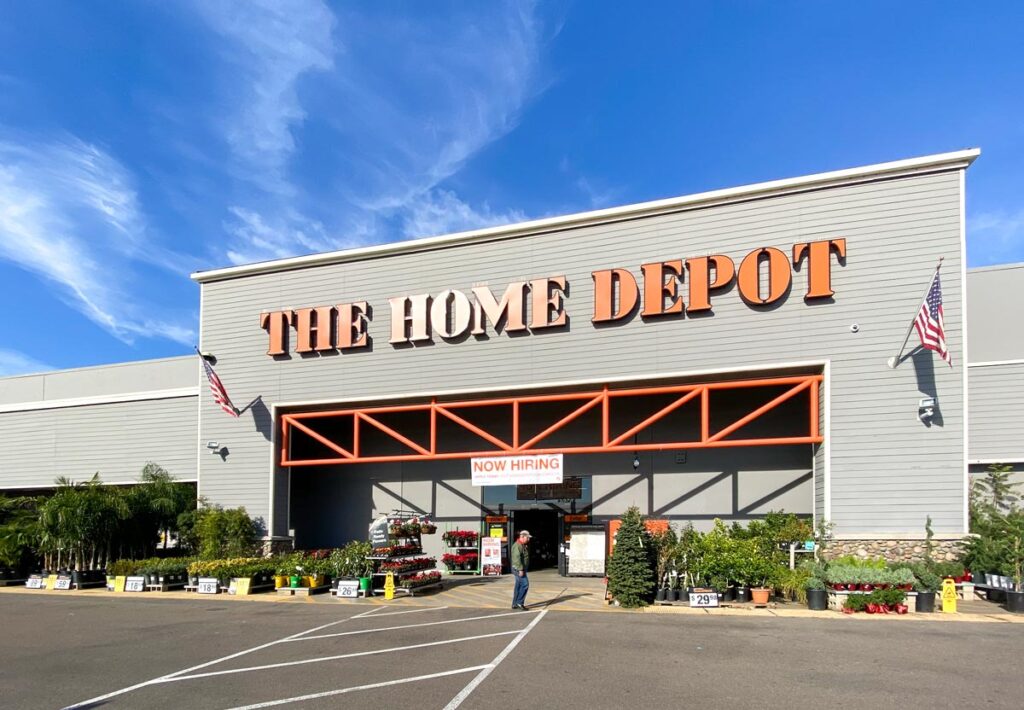 Exterior of a Home Depot store.