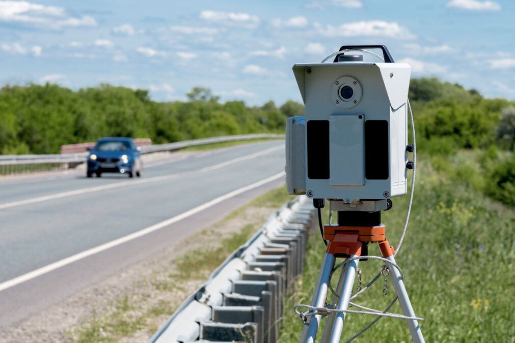 Photo Radar machine on side of highway