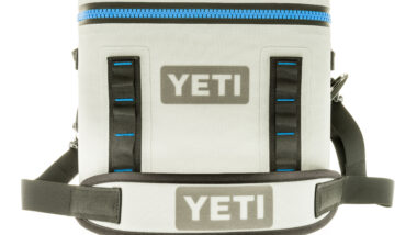 A Yeti soft flip cooler on an on an isolated background