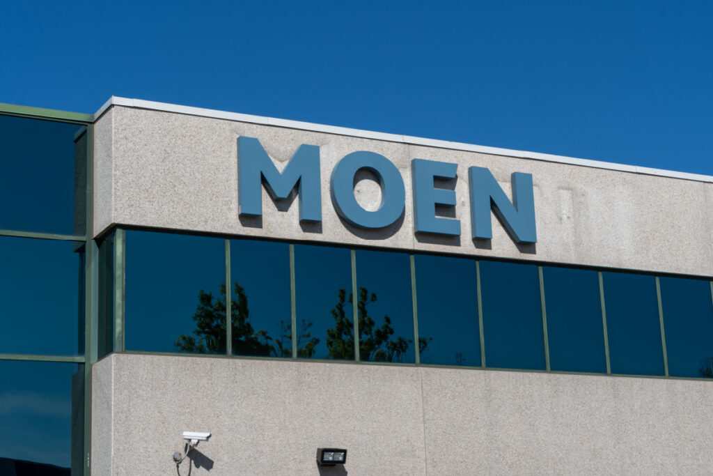 Close up of MOEN sign at their Canada's head office in Oakville, On, Canada.