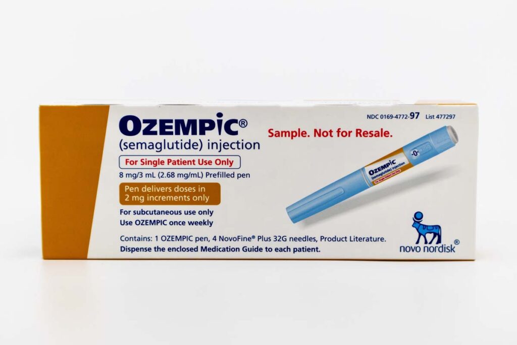 An Ozepmic medication box, representing the Ozempic side effects class action lawsuit.
