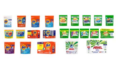 Product photos of recalled laundry detergent, representing the laundry detergent recall.